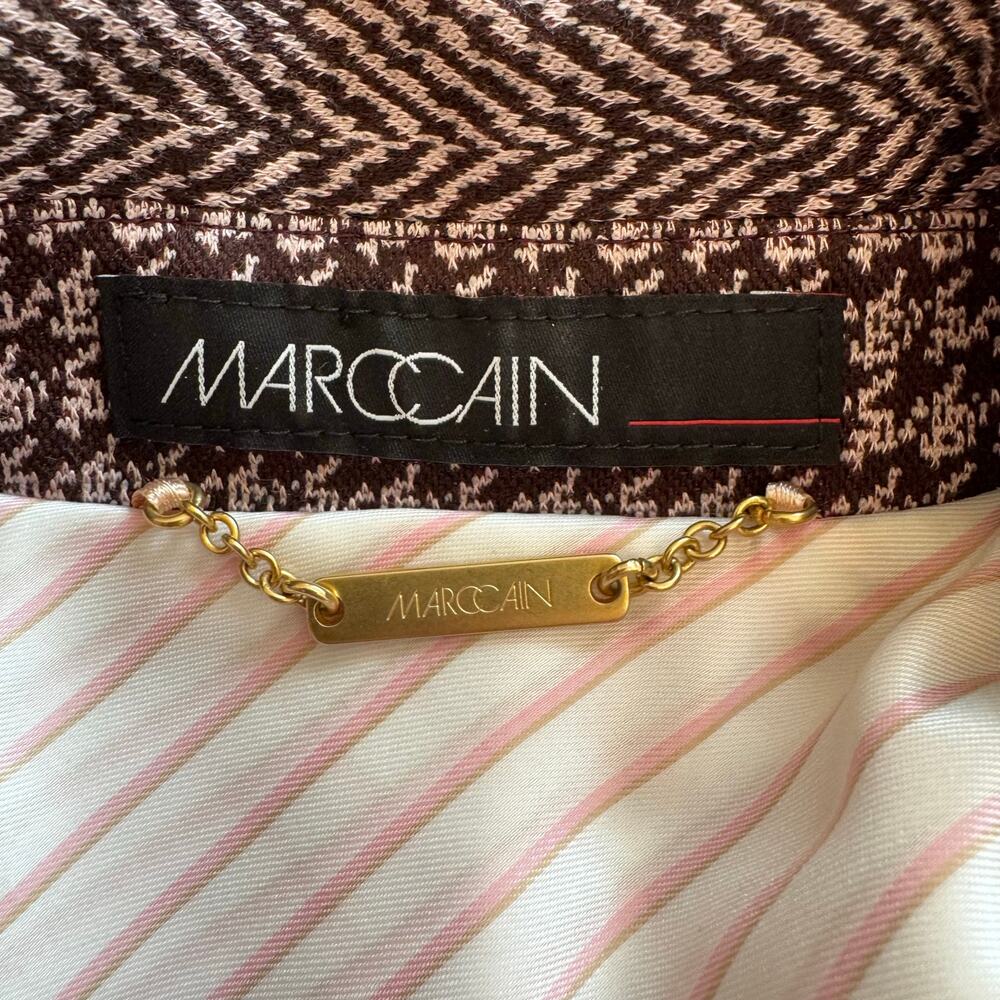 Marc Cain Houndstooth Herringbone Button Up Lace … - image 8